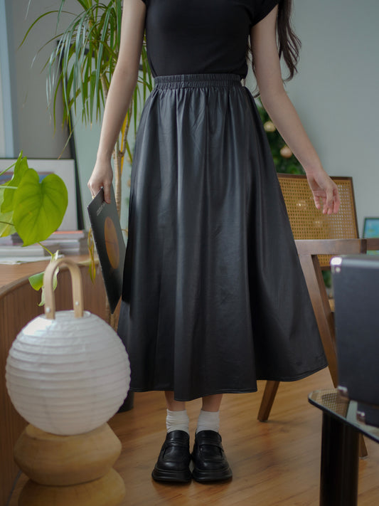 Lucca PU Flare Skirt